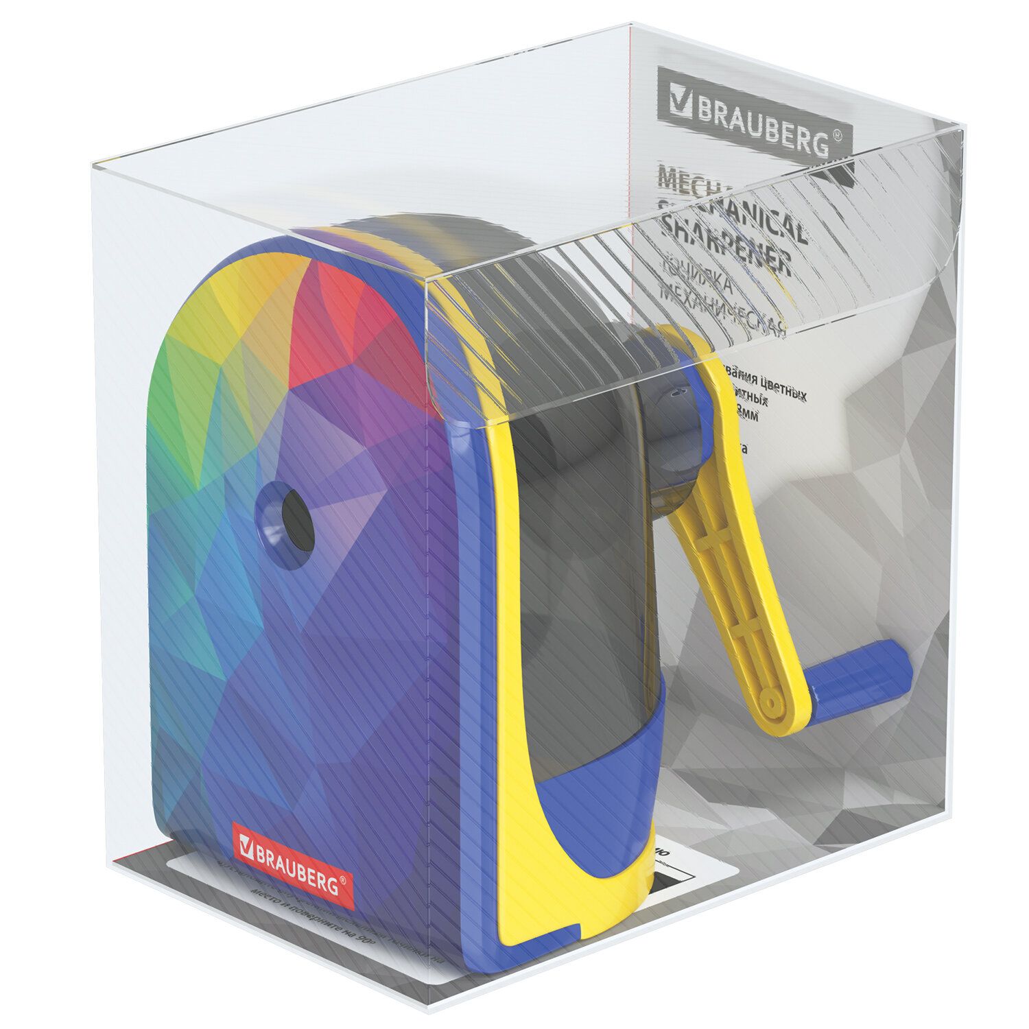 Точилка механическая BRAUBERG "MULTICOLOR", корпус с печатью, 228489