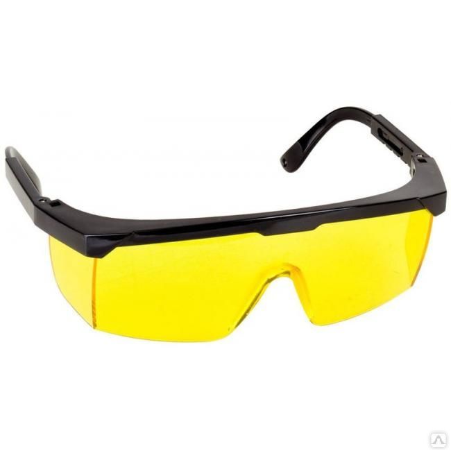 Очки защитные открытого типа STAYER OPTIMA желтые, регулируемые по длине дужки.