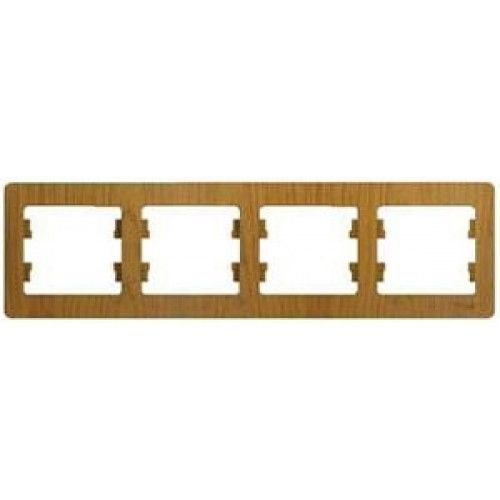 Рамка  Schneider Electric Glossa  4-местная горизонтальная дерево  дуб GSL000504