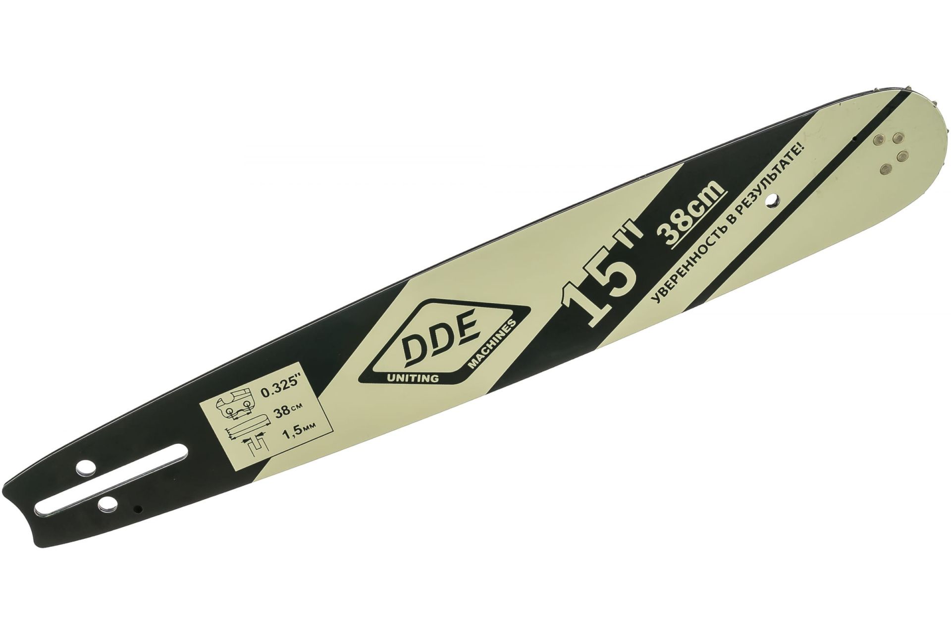 Шина пилы цепной сварная DDE 15/ 38 см .325-1,5-64 зв