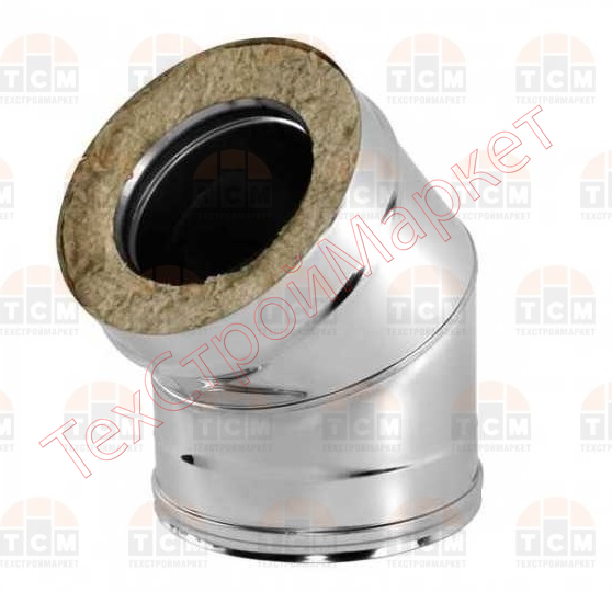 Колено-сэндвич  d-150/230/45гр  (Нерж/1мм/ст.430/Нерж/1мм) Конденсат