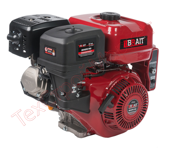 Двигатель BRAIT BR445PE18A PRO (192FD 17 л.с., электро стартер, катушка 14В18А, шкив 25мм, длина вала 63мм)