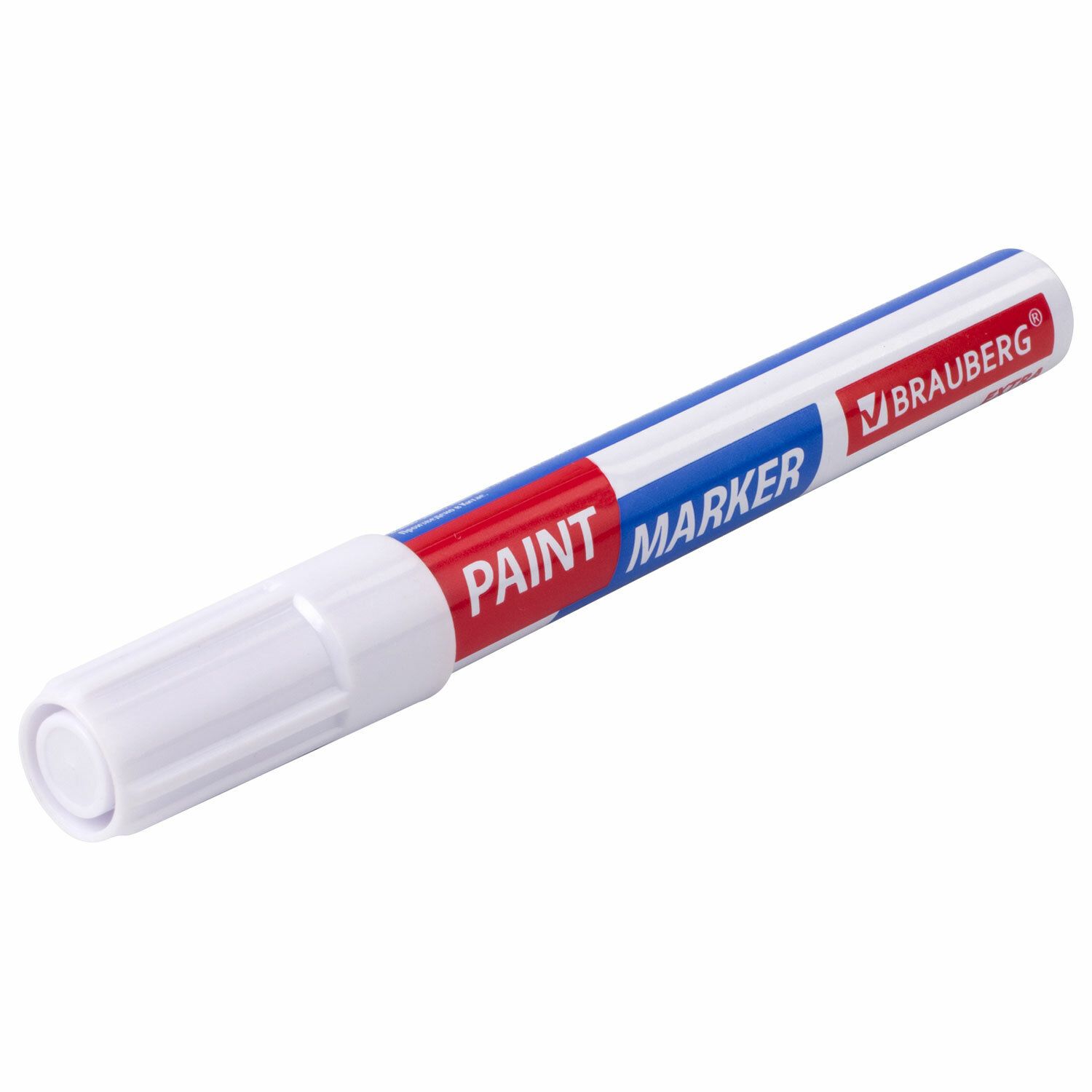 Маркер-краска лаковый EXTRA (paint marker) 4 мм, БЕЛЫЕ, НАБОР 4 шт., УЛУЧШЕННАЯ НИТРО-ОСНОВА, BRAUBERG, 152000