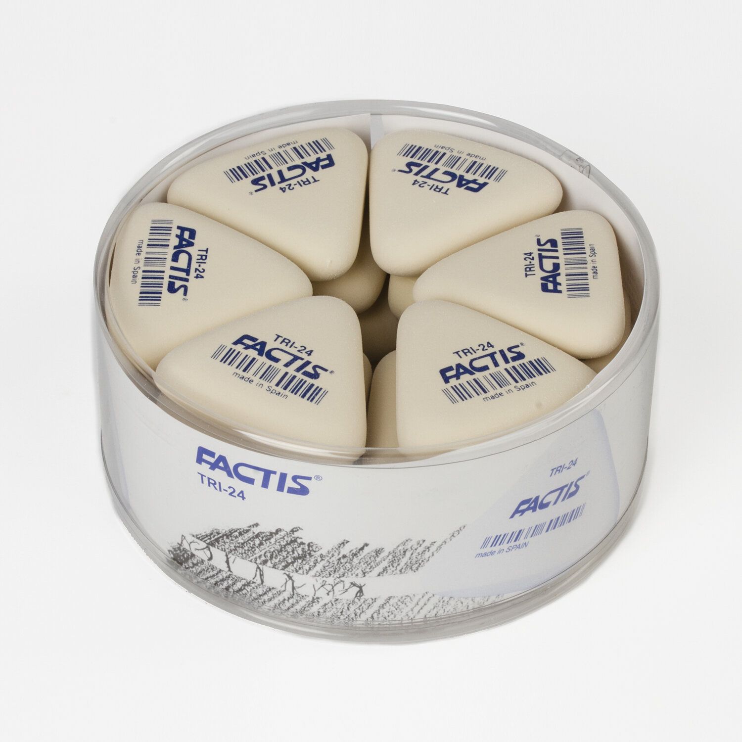 Ластик FACTIS (Испания) TRI 24, 51х46х12 мм, белый, треугольный, мягкий, PMFTRI24