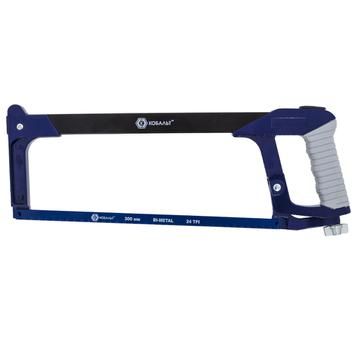 Ножовка по металлу 300 мм алюминиевая рукоятка, металлическая рамка с упором КОБАЛЬТ