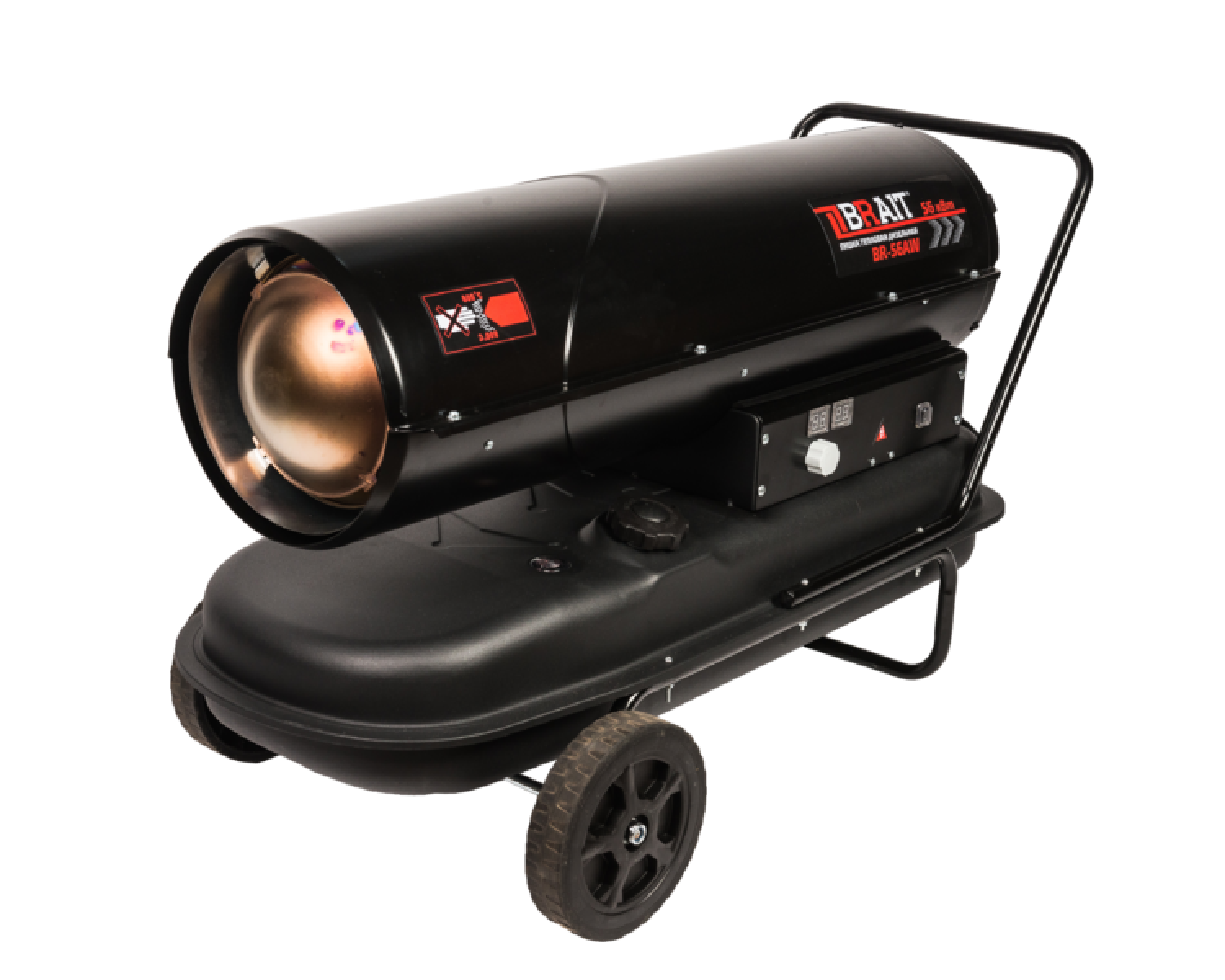 Пушка тепловая дизельная BRAIT BR-56AW (56кВт, производительность 1100м3/ч, топливо дизельное, бак 56л, расход топлива 4,7л/ч