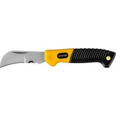 Нож монтерский,складной,изогнутое лезвие STAYER Professional SK-C