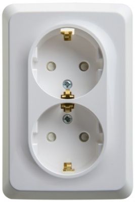 Розетка 2-местная угловая Schneider Electric Этюд с з/к о/п со шт. 16А 250B,  белая PA16-108B