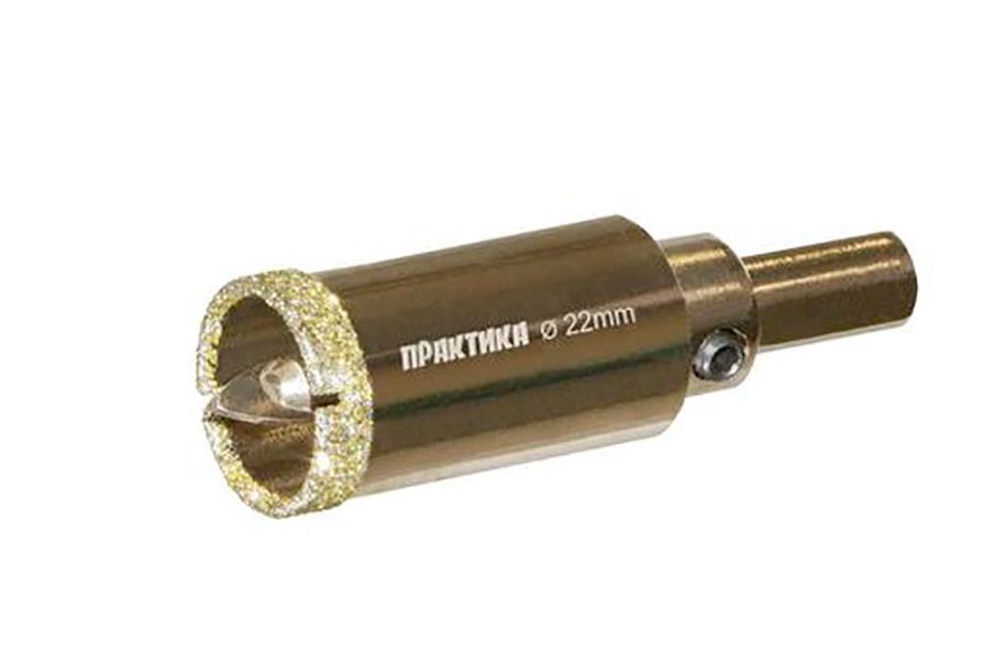 Коронка алмазная по керамограниту/керамике 22*70мм ПРАКТИКА "Профи" 
