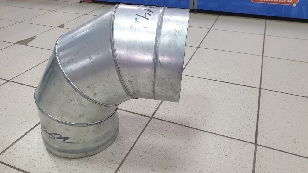 Колено-сэндвич  d-115/200/90гр (Нерж/0,8мм/ст.430/Оцинк/0,5мм)