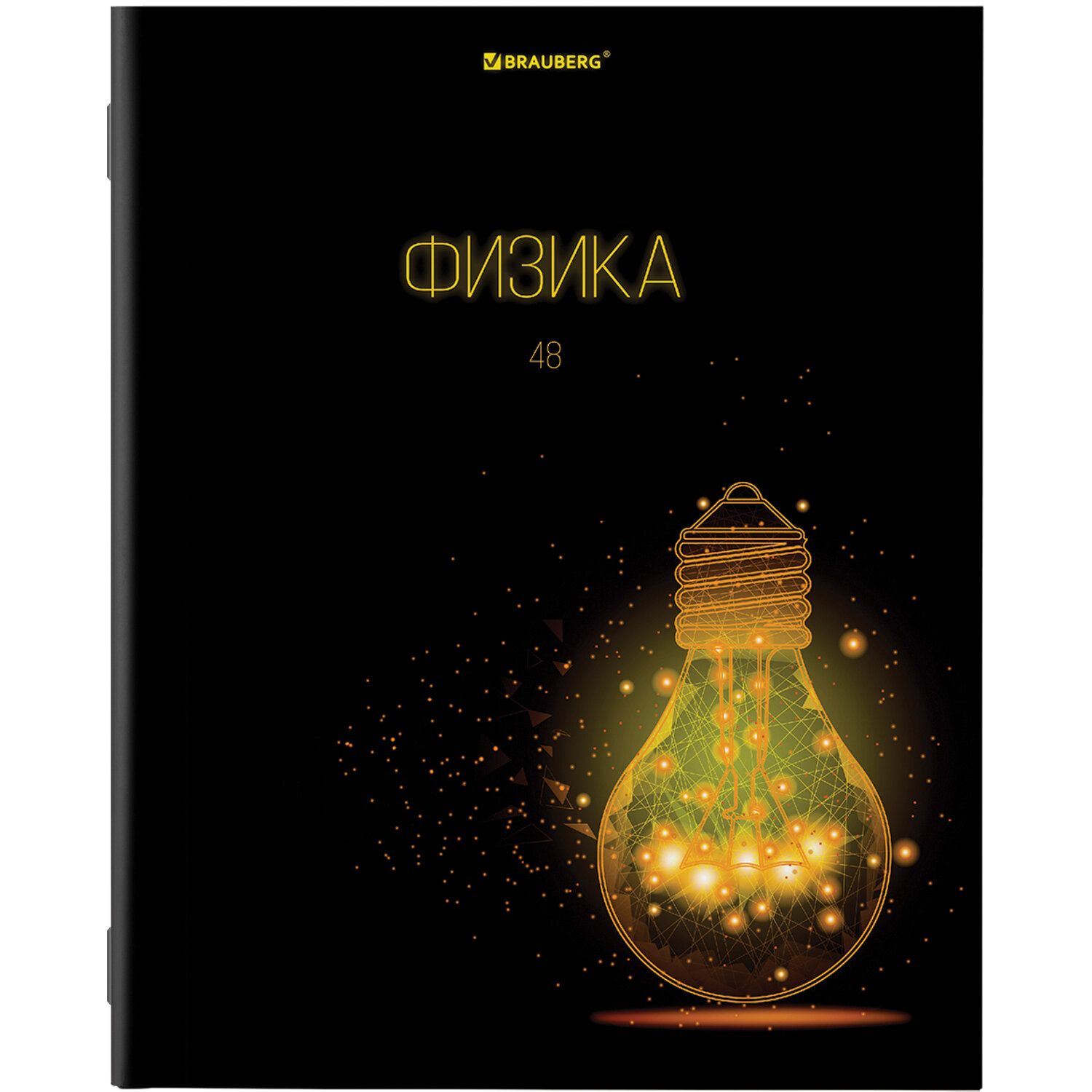 Тетрадь предметная DARK 48 листов, глянцевый лак, ФИЗИКА, клетка, подсказ, BRAUBERG, 403976