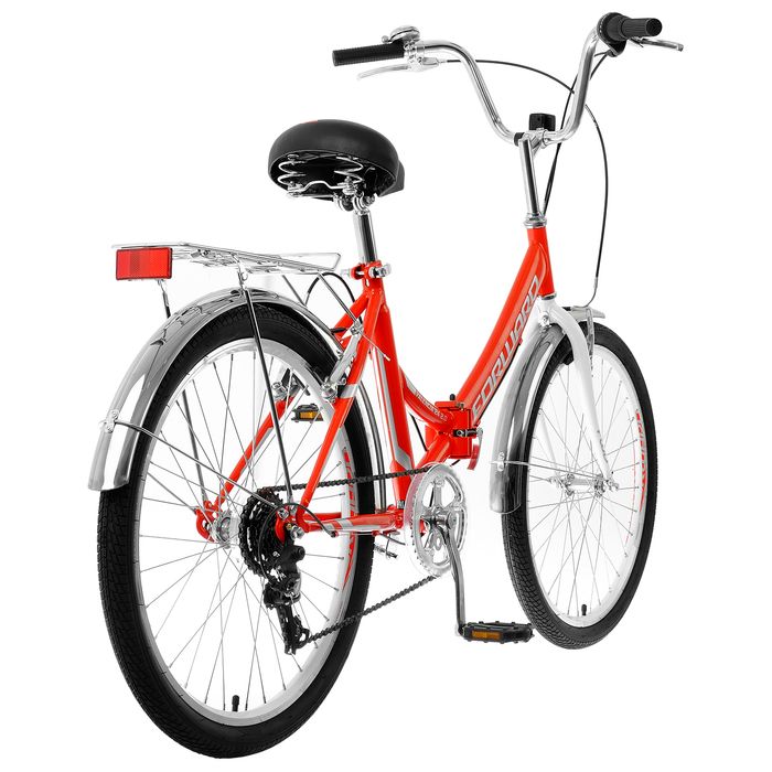 Велосипед FORWARD VALENCIA 24 2.0 (24" 6 ск. рост. 16" скл.) 2022, красный/белый, RBK22FW24077