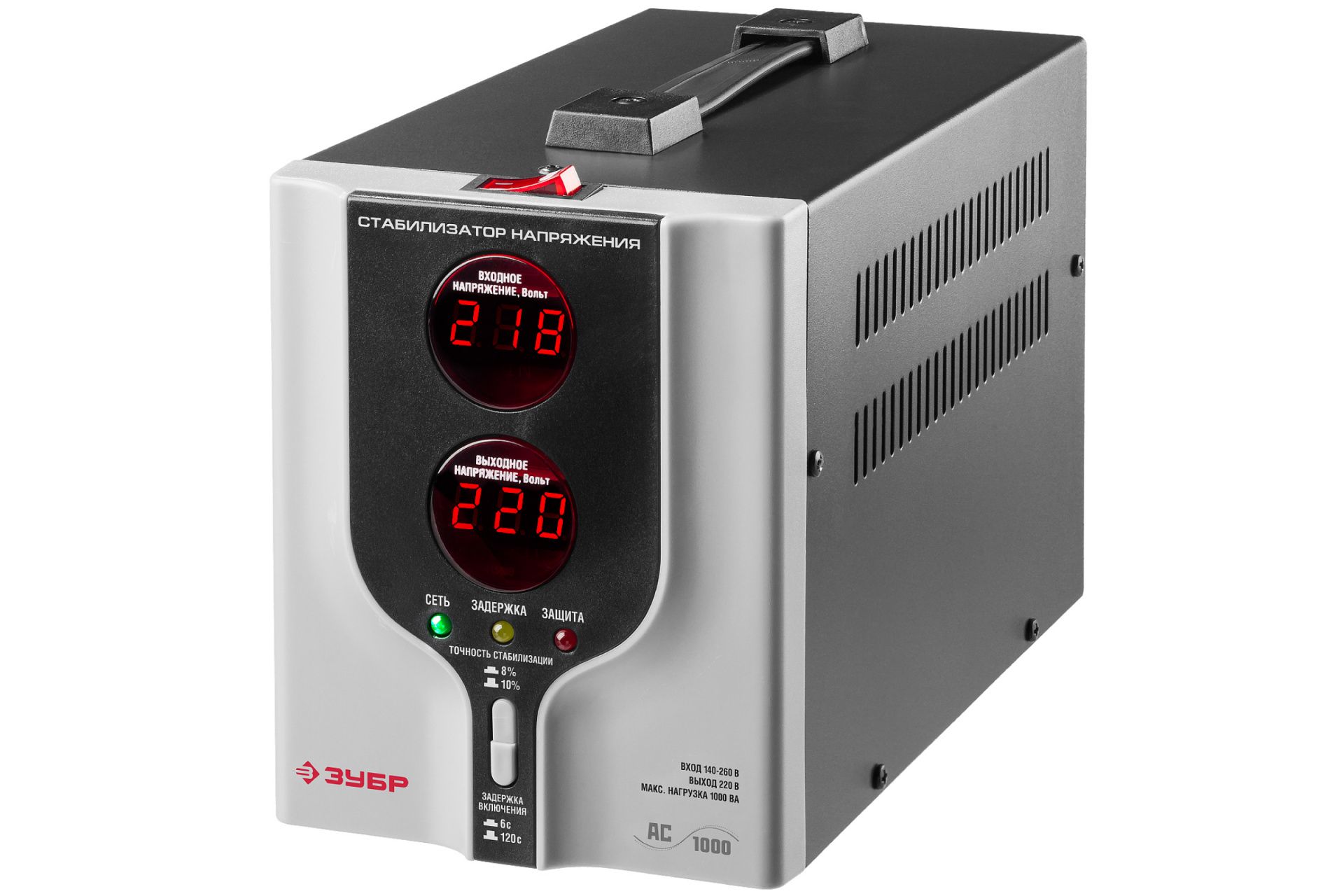 Стабилизатор профессиональный  напряжения  АСН 1000  навесной 1000 ВА, 140-260 В, 8% ЗУБР