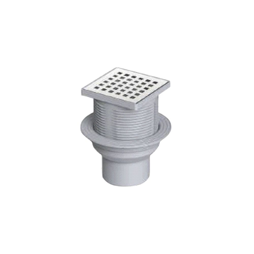 Трап вертикальный 150x150 мм выпуск Ø 50 мм, регулируемый, комбинированный затвор, решётка из нержавеющей стали