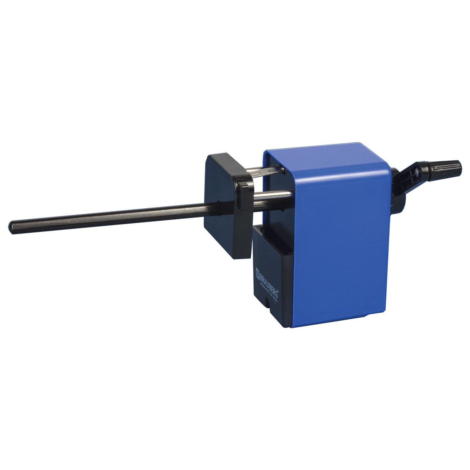 Точилка механическая BRAUBERG "UNIVERSAL", крепление к столу, металлический механизм, чёрный/синий, 222515