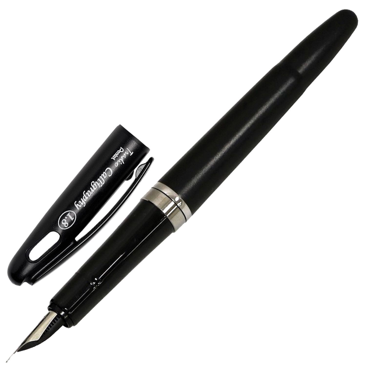 Ручка перьевая PENTEL (Япония) "Tradio Calligraphy", корпус черный, линия письма 1,8 мм, черная, TRC1-18A