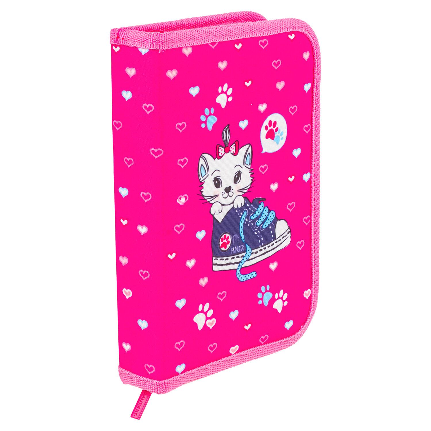 Пенал BRAUBERG с наполнением, 1 отделение, откидная планка, 24 предмета, 21х14 см, "Kitten&sneakers", 229295