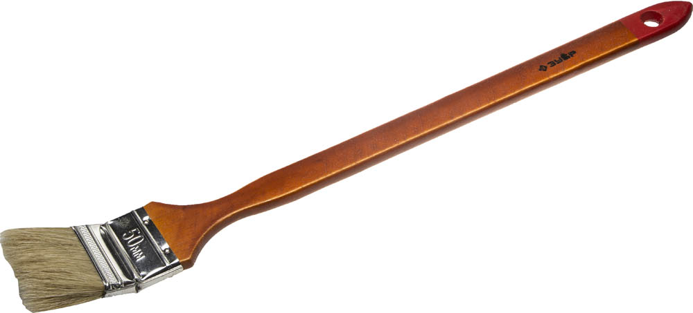 Кисть радиаторная угловая, светлая натуральная щетина, деревянная ручка, 50мм ЗУБР "УНИВЕРСАЛ-МАСТЕР"