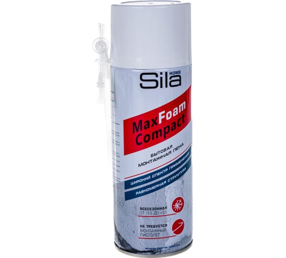 Пена всесезонная, бытовая монтажная Home Max Foam Compact , 400 мл Sila 