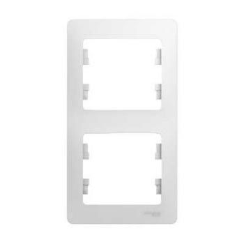 Рамка 2-местная Schneider Electric Glossa вертикальная белый GSL000106