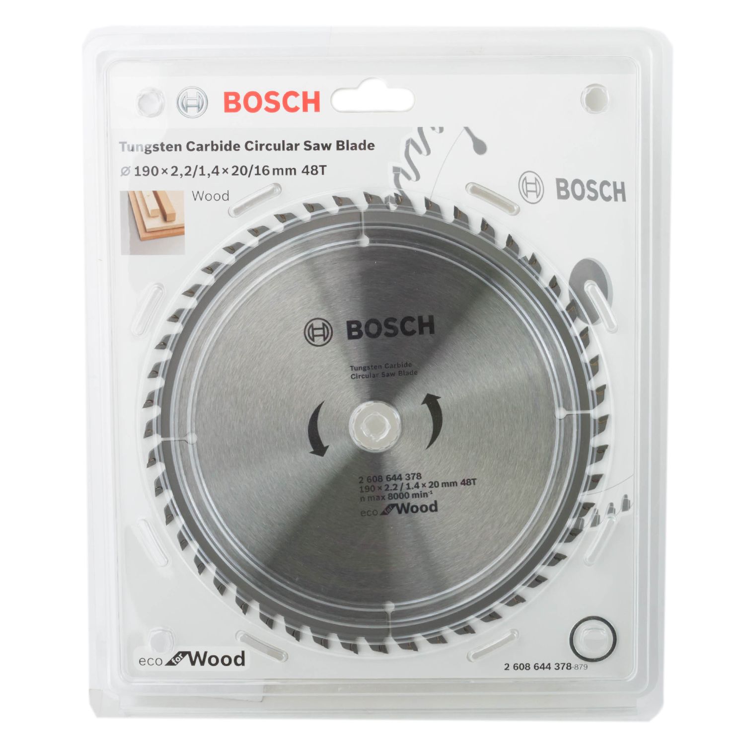 Диск пильный Bosch твердосплавный ECO 190х20/16х 48 (378)