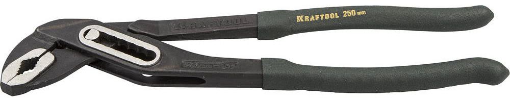 Клещи переставные "PANZER", Cr-V, коробчатый шарнир, захват до 45мм / 1 1/2", 250мм, KRAFTOOL