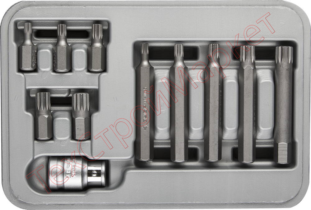 Набор ЗУБР: Биты специальные в пластиковом боксе, SPLINE, 11 предметов