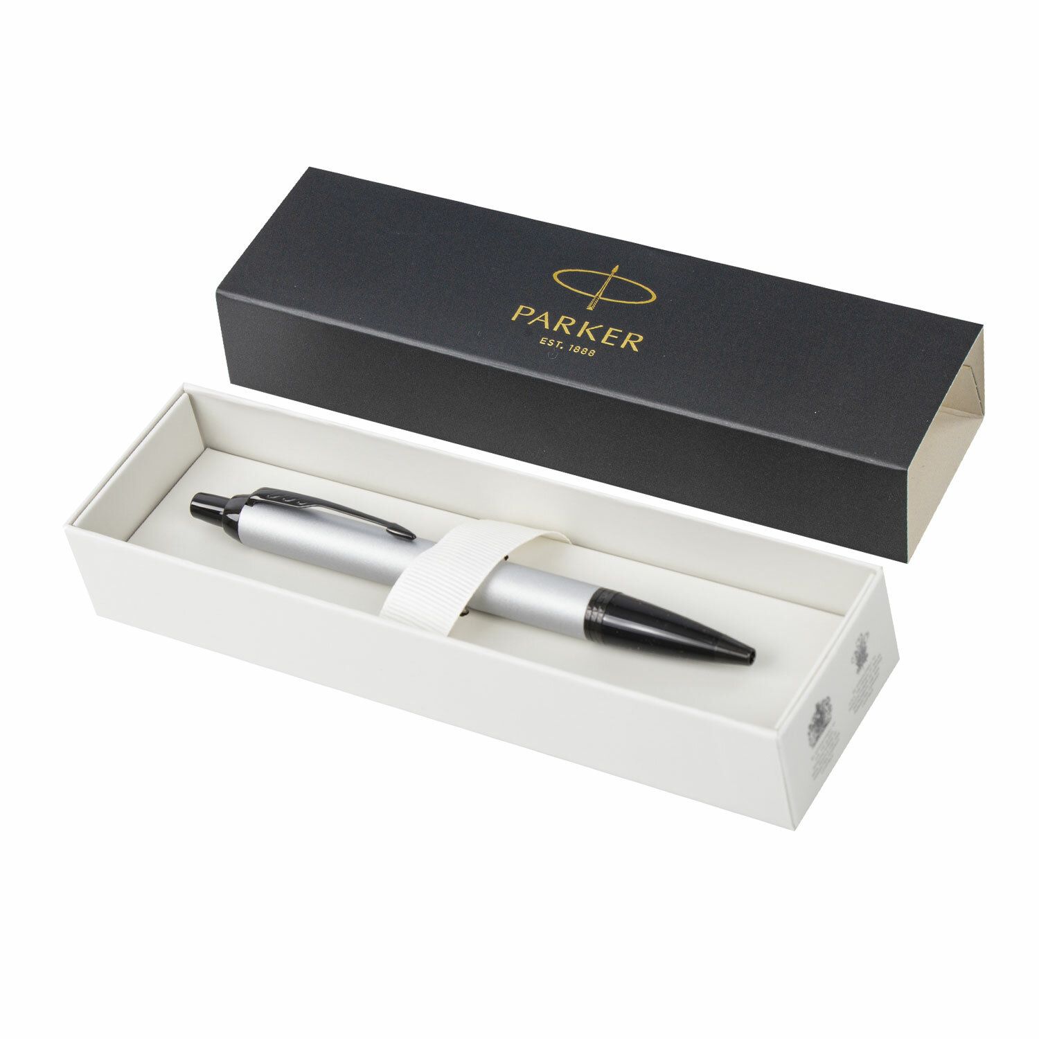 Ручка шариковая PARKER "IM Achromatic Grey BT", корпус серый матовый, нержавеющая сталь, синяя, 2127752