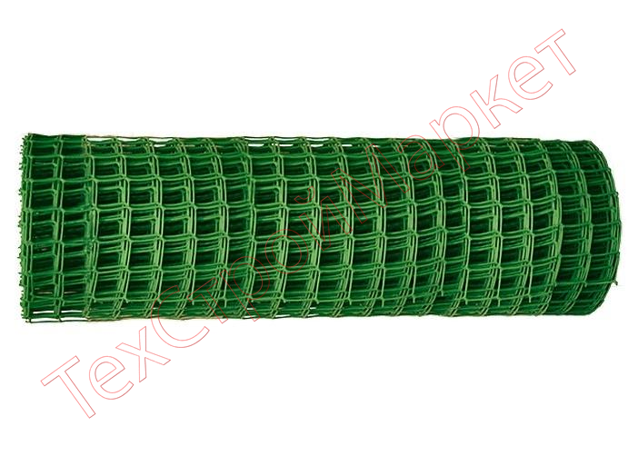 Решетка заборная в рулоне, 1,5 х 25 м, ячейка 75 х 75 мм, пластиковая, зеленая, Россия