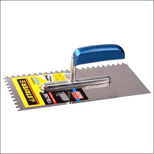 Гладилка STAYER "PROFI" 280*130 мм нержавеющая с деревянной ручкой, зубчатая, 6х6мм