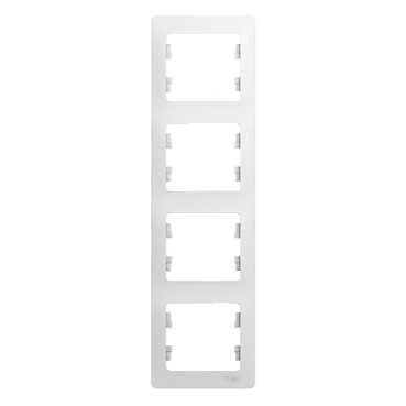 Рамка 4-местная Schneider Electric GLOSSA GSL000108 вертикальная белый