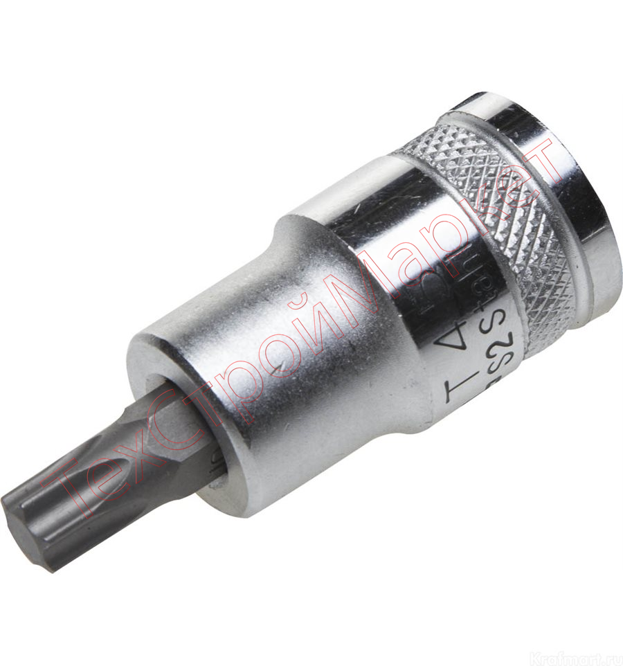Торцовая бита-головка KRAFTOOL "INDUSTRIE QUALITAT", материал S2, TORX, сатинированная, 1/2", Т45