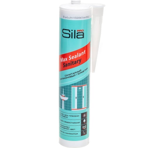 Герметик силиконовый санитарный, белый, Sila PRO Max Sealant Sanitary, 280 мл