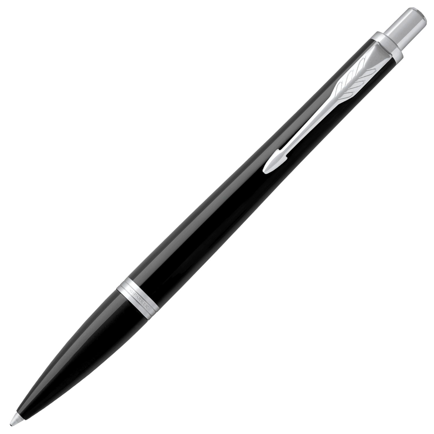 Ручка шариковая PARKER "Urban Core Black Cab CT", корпус черный глянцевый лак, хромированные детали, синяя, 1931579