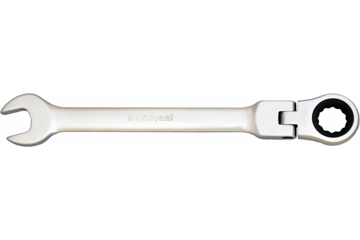 Ключ комбинированный трещоточный с шарниром  9мм "AV Steel" AV-315209