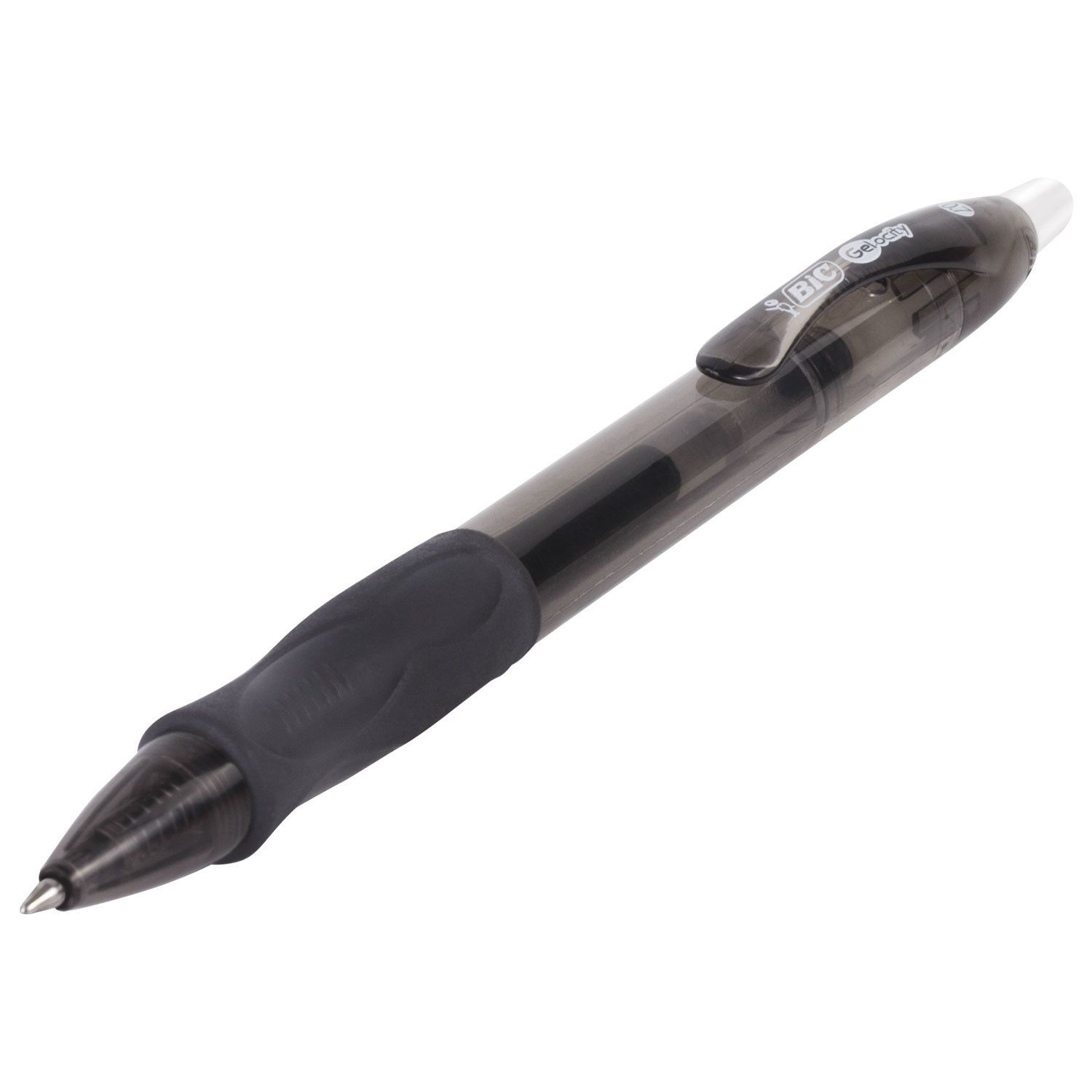 Ручка гелевая автоматическая с грипом BIC "Gelocity Original", ЧЕРНАЯ, узел 0,7 мм, линия письма 0,35 мм, 829157