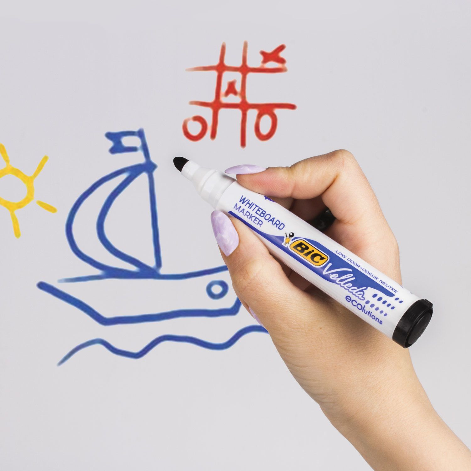 Маркер стираемый для белой доски ЧЕРНЫЙ, BIC "Velleda", 1,4-5 мм, эргономичный корпус, 904937