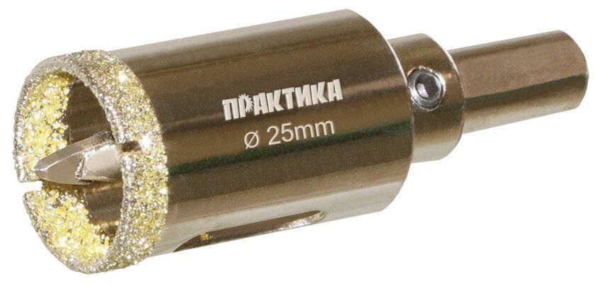 Коронка алмазная по керамограниту/керамике 25*70мм ПРАКТИКА "Профи" 