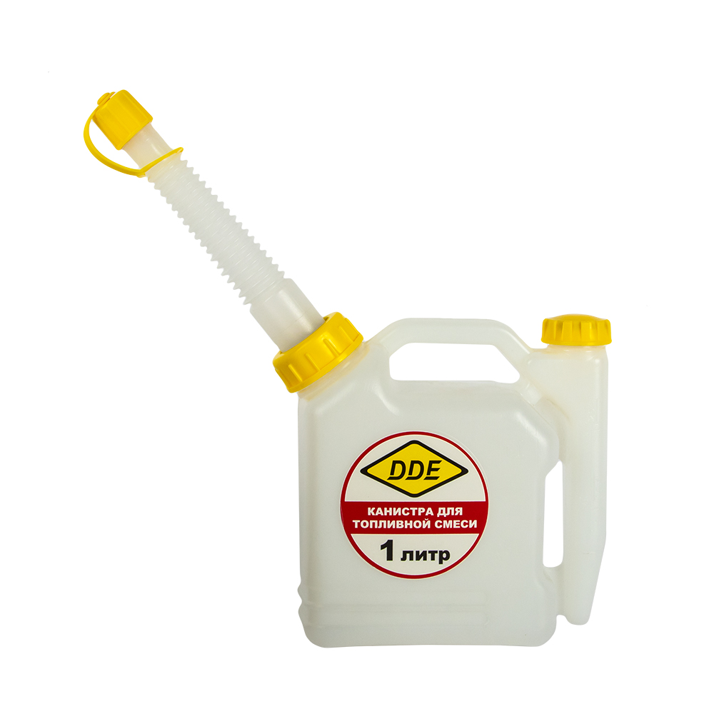 Канистра для приготовления топливной смеси 1 л, трубка для заливки, DDE