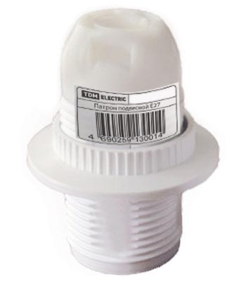 Патрон E14 с кольцом, термостойкий пластик, белый, люстровый TDM SQ0335-0010