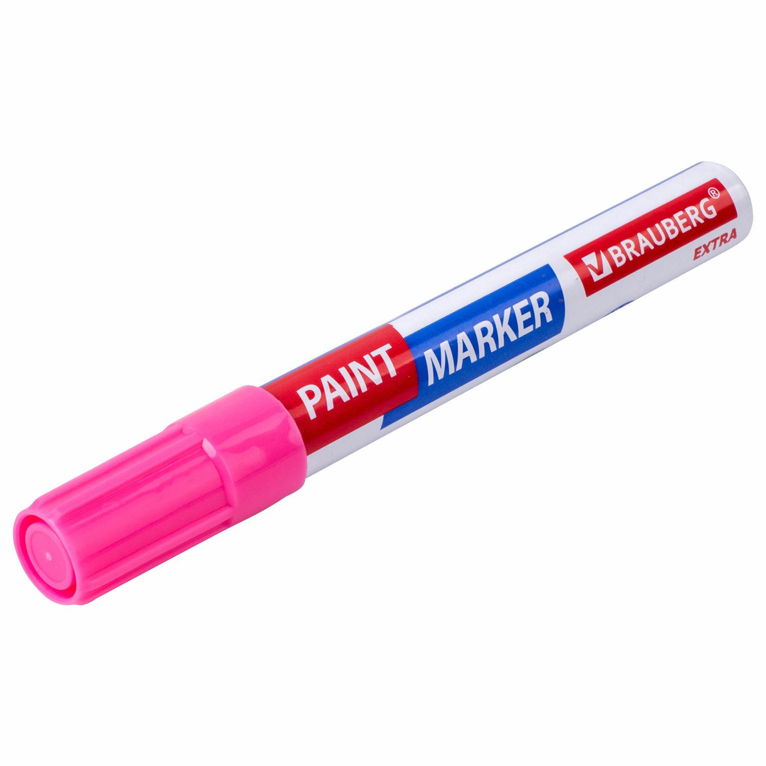 Маркер-краска лаковый EXTRA (paint marker) 4 мм, РОЗОВЫЙ, УЛУЧШЕННАЯ НИТРО-ОСНОВА, BRAUBERG, 151986