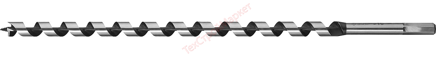 Сверло по дереву, спираль Левиса, HEX хвостовик, d=16х450мм, ЗУБР Эксперт
