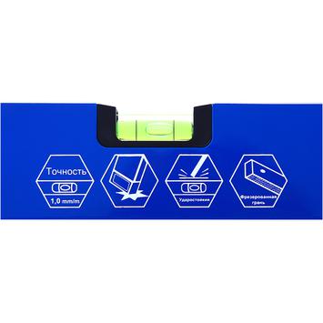 Уровень строительный КОБАЛЬТ Комфорт, 400 мм, профиль 20 x 49 мм, 3 глазка, точность 1,0 мм/м