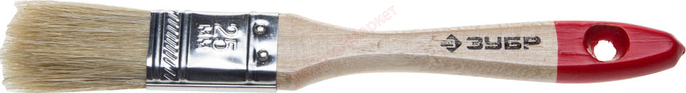 Кисть плоская ЗУБР "УНИВЕРСАЛ-СТАНДАРТ ", натуральная щетина, деревянная ручка, 25мм