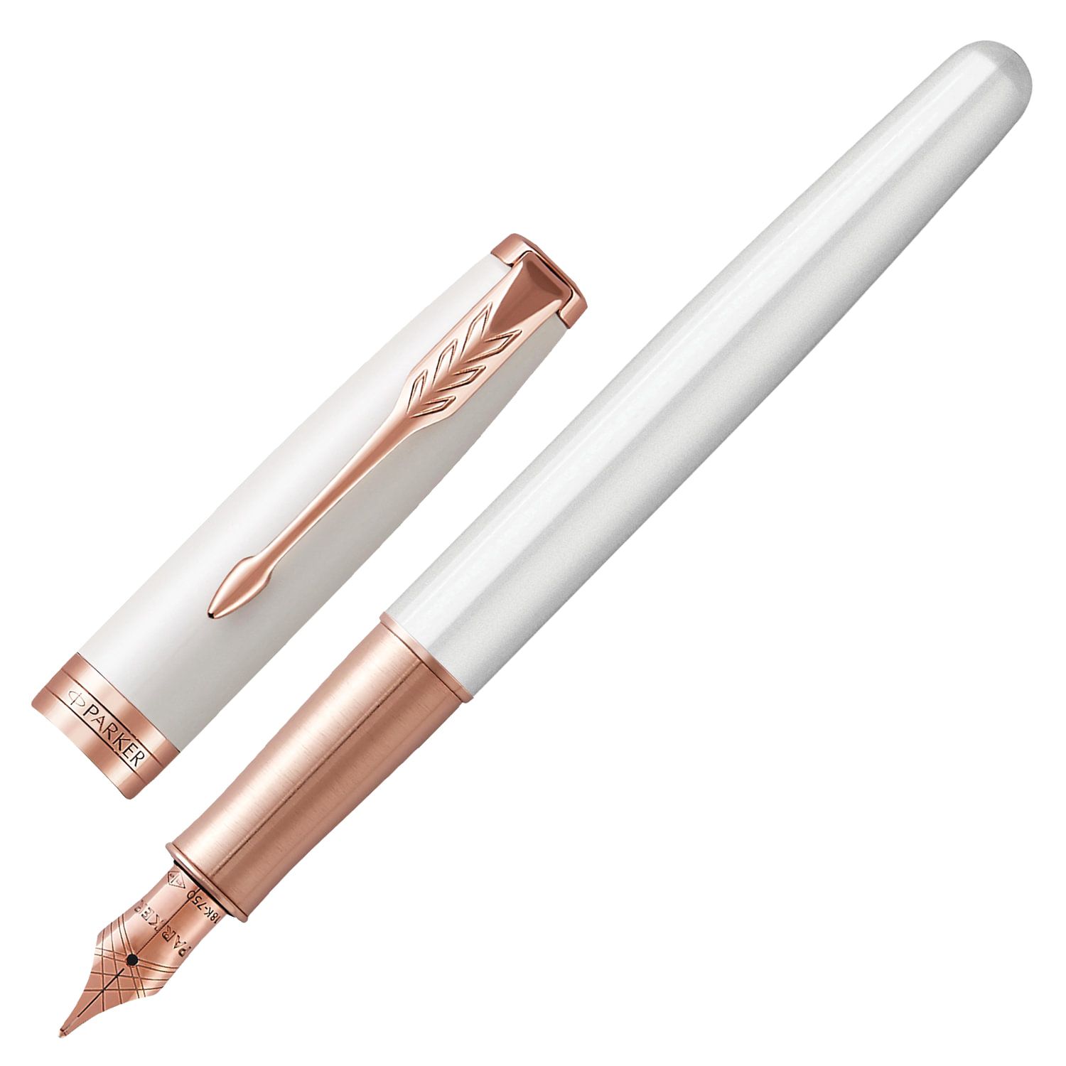 Ручка перьевая PARKER "Sonnet Premium Pearl Lacquer PGT", корпус жемчужный лак, позолоченные детали, черная, 1931552