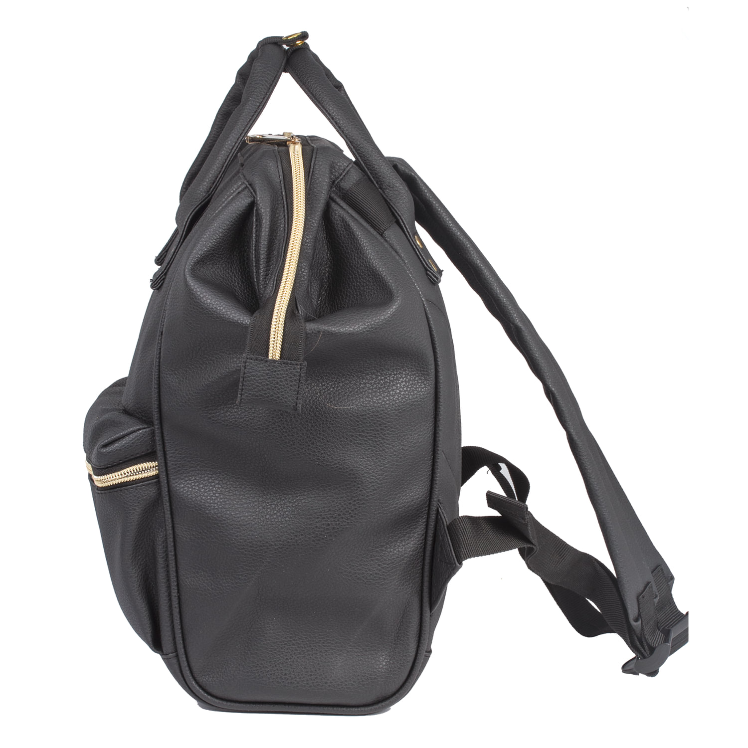 Рюкзак молодежный, "Блэк", искуственная кожа, черный, 34х23х15 см, BRAUBERG 