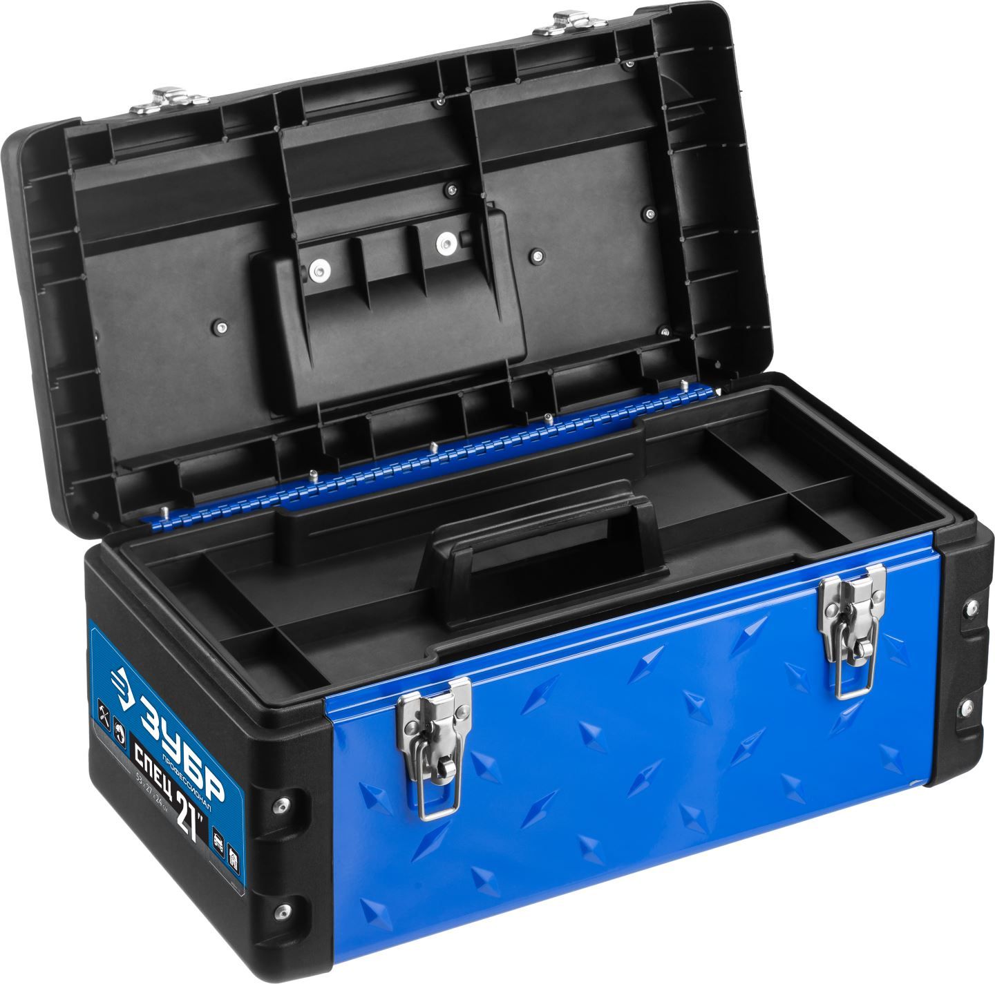 Ящик для инструмента СПЕЦ-21 металлический, синий ЗУБР Профессионал 