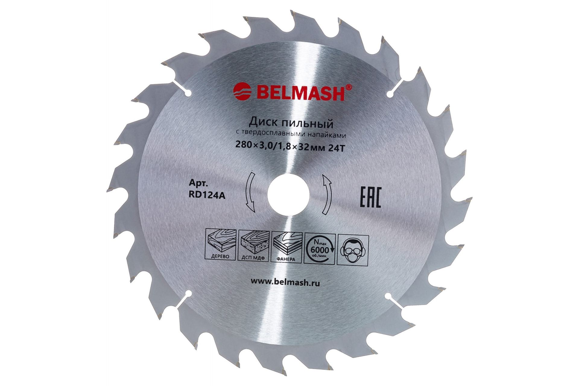 Диск пильный BELMASH 280x3,0/1,8x32/30, 24T