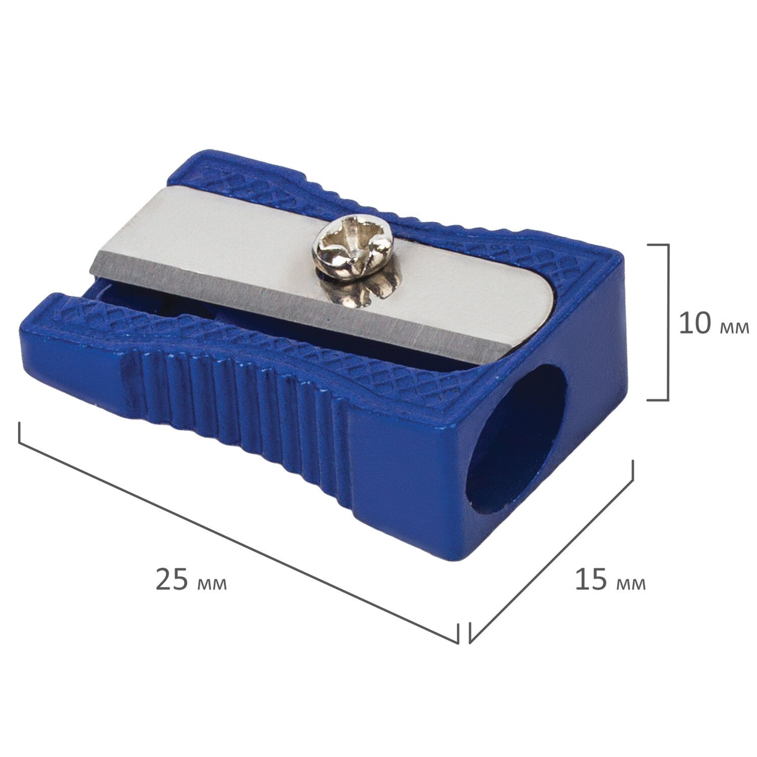 Точилка BRAUBERG "Style Color", металлическая, корпус ассорти, 228454