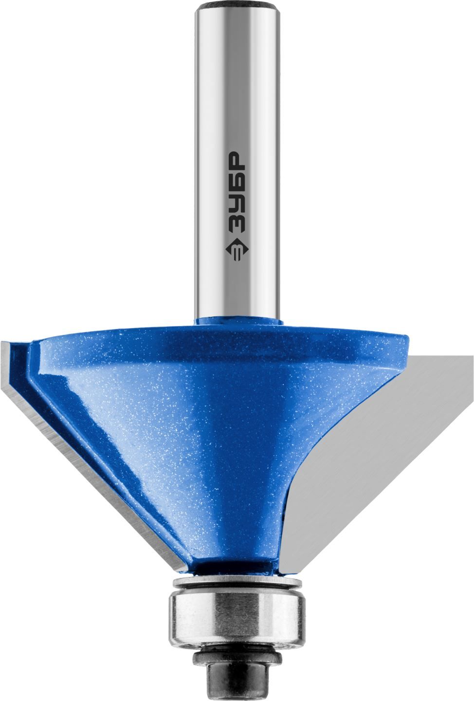 Фреза кромочная калевочная(фасочная) №9, D= 44,5мм, рабочая длина-21мм, угол наклона-45 градусов, хв.-8мм, d-12,7мм, ЗУБР Профессионал